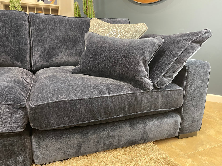 Laurent Fabric 4 Seater Split Fibre Seats - Luxury Deep Pile Chenille Denim (WA2)