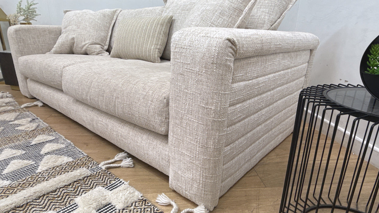 Sofology Cove Fabric 3 Seater in Artisan Chenille Ecru Mix