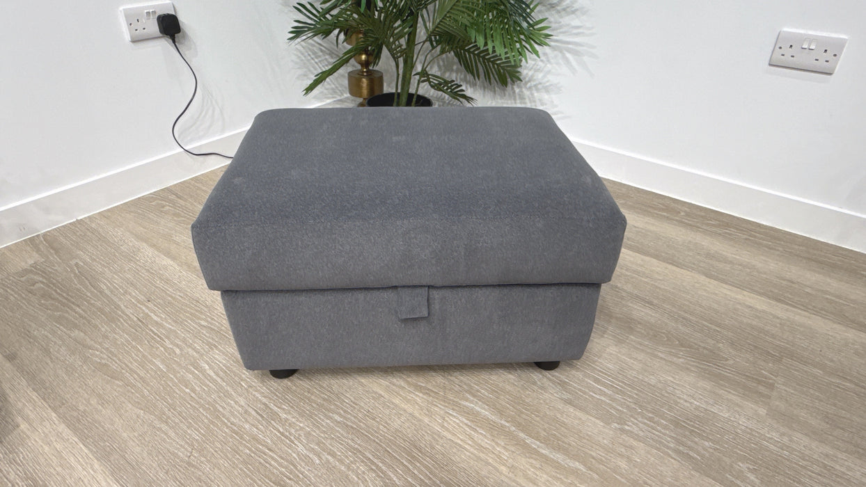 Sofology Islington Fabric Storage Footstool in Grey