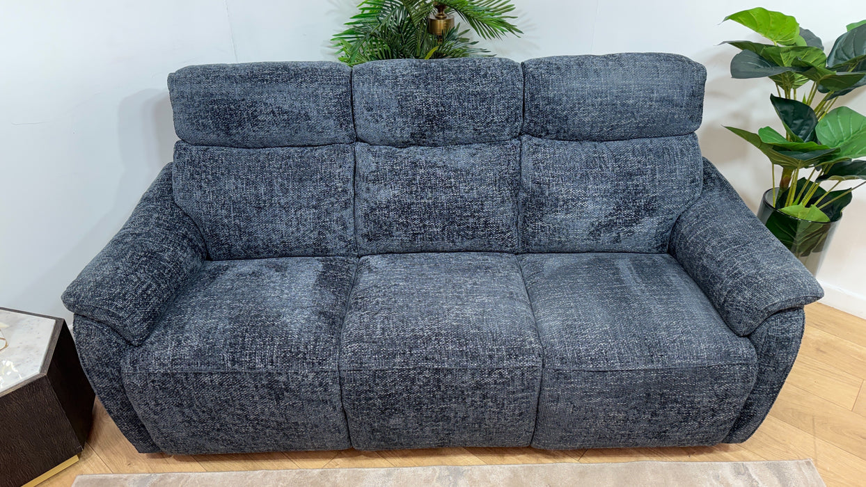 Sofology Parker Fabric 3 Seater in Hopsack Chenille Midnight