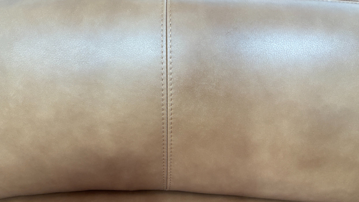 Sofology Larsen Leather 3 Seater Power Recliner/Headrest in Relaxed Soft Tan