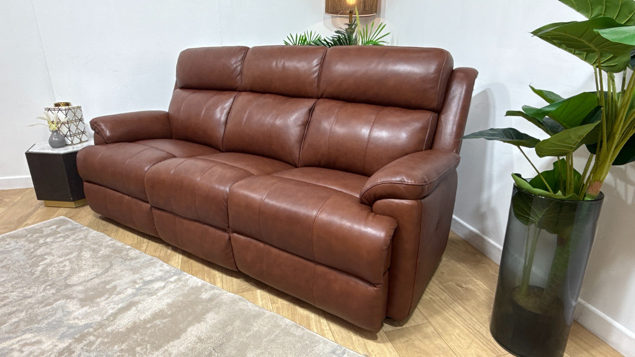 Sofology Gracie Leather 3 Seater in Trusty Sheen Butterscotch