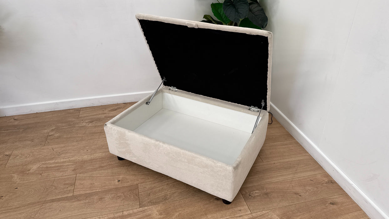 Sofology Ascot Fabric Storage Footstool in Soft Sherpa Natural