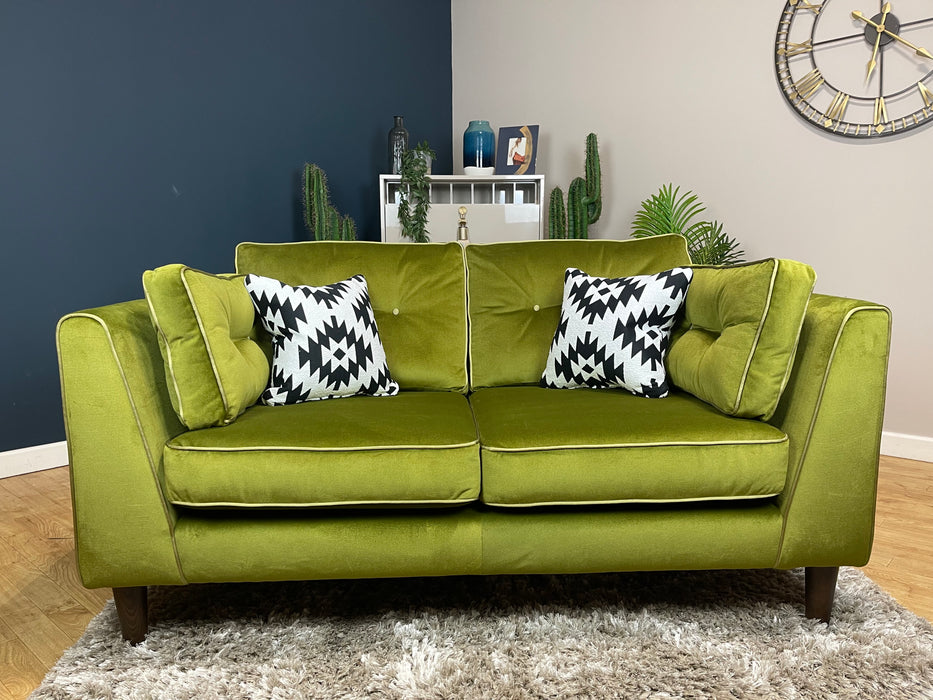 Cricket 2 Seater - Green Velvet Mix Fabric (WA2)