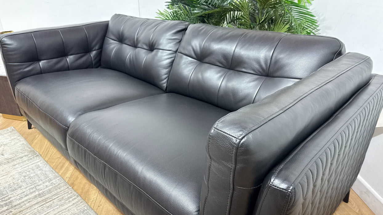 Sofology The Muse Leather 2.5 Seater in Trusty Embossed Jet Black