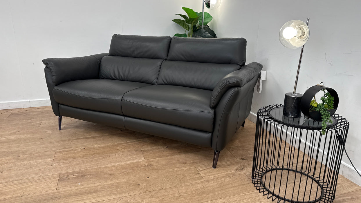 Sofology The Missouri 2.5 Seater Sofa in Trusty Sheen Leather Charcoal