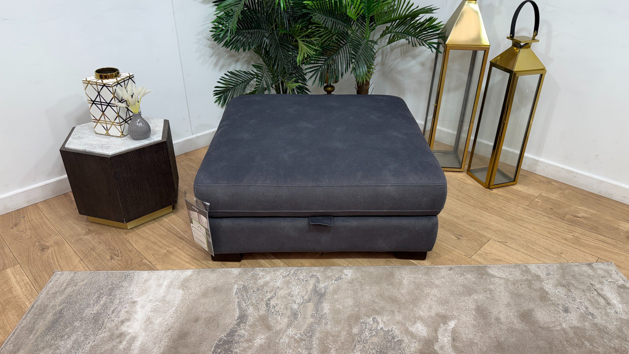 Sofology Portland Fabric Storage Footstool in Lifestyle Flecked Charcoal