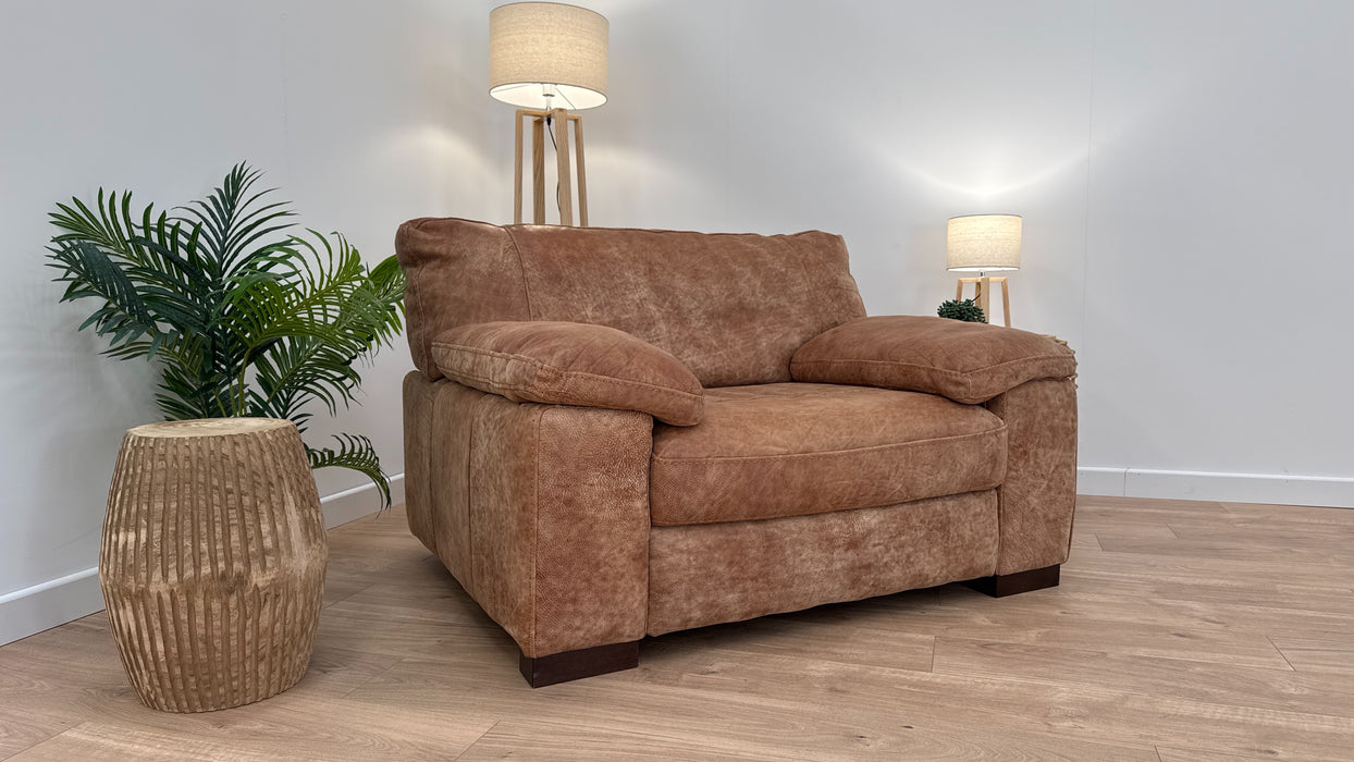 Linara 1.5 Seater - Leather Loveseat - Utah Tan