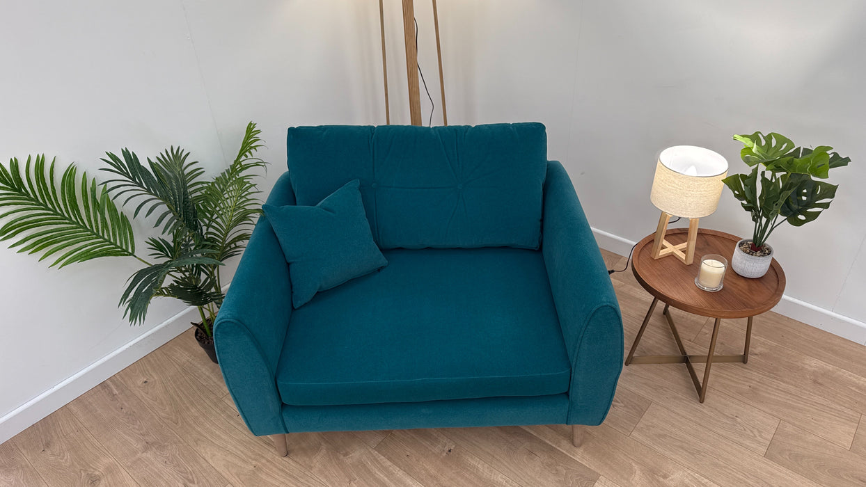 Finchley - Fabric Loveseat - Nordic Teal All Over