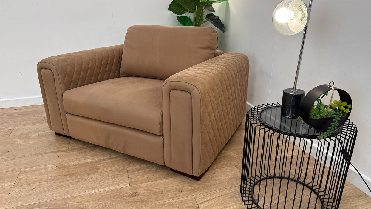 Sofology The Firenze Fabric Loveseat in Lifestyle Nubuck Feel Camel