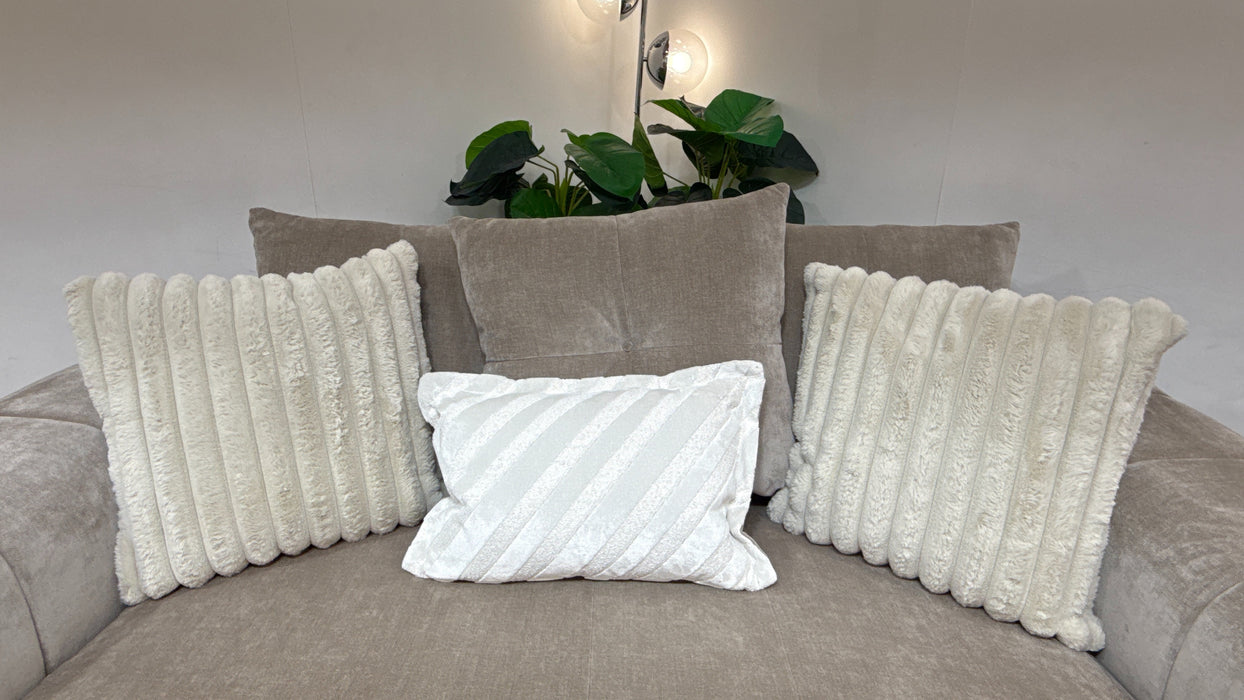 Sofology Oscar Fabric 2 Seater Fine Textured Chenille Stone Mix