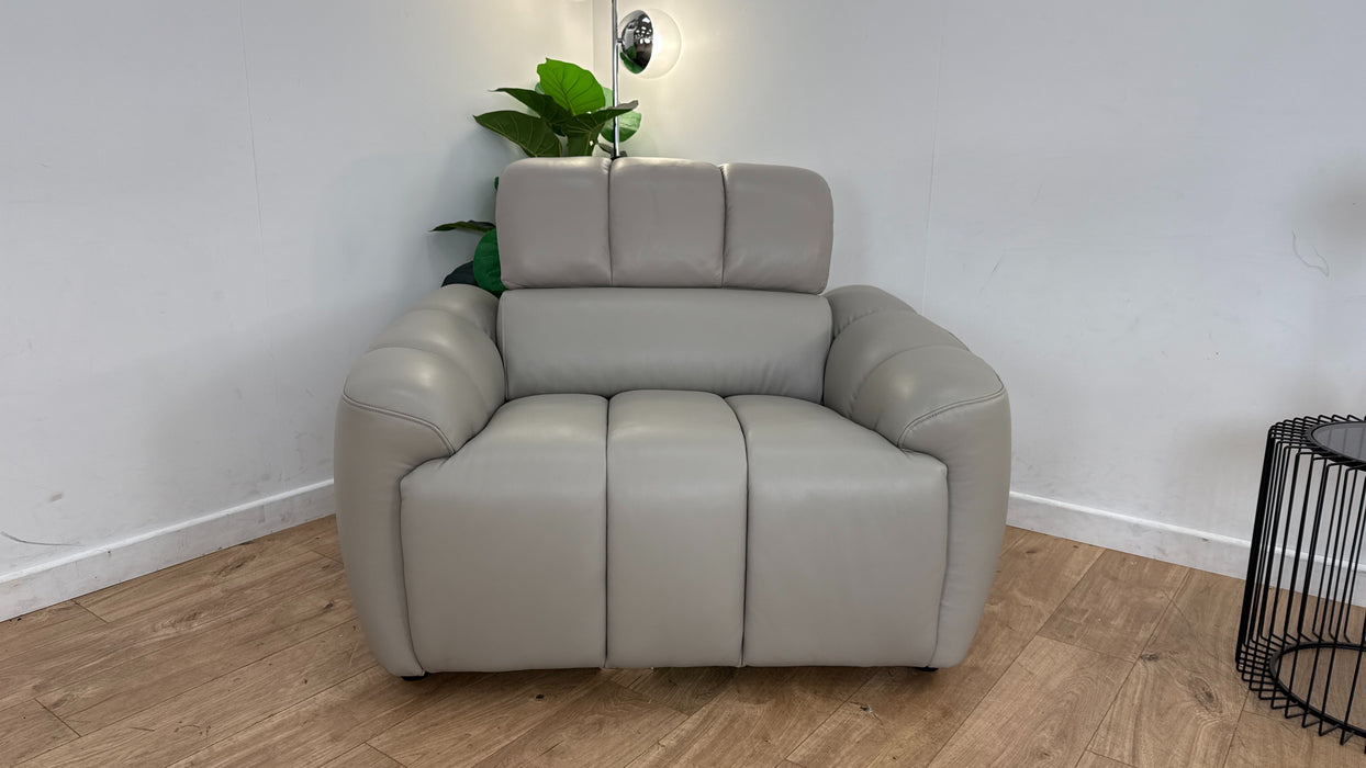 Sofology The Nobu Loveseat in Trusty Sheen Leather Lead Grey