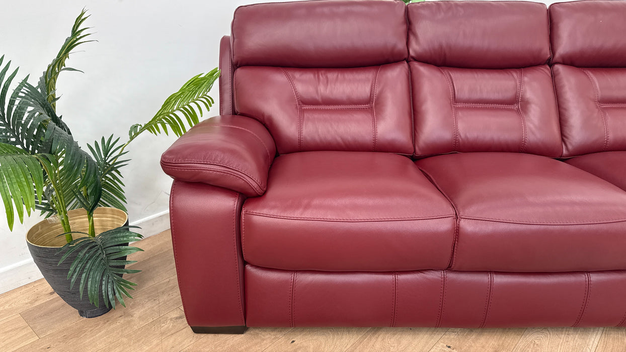 DFS The Foster 3 Seater Fabric Sofa in Ultimate Deep Red