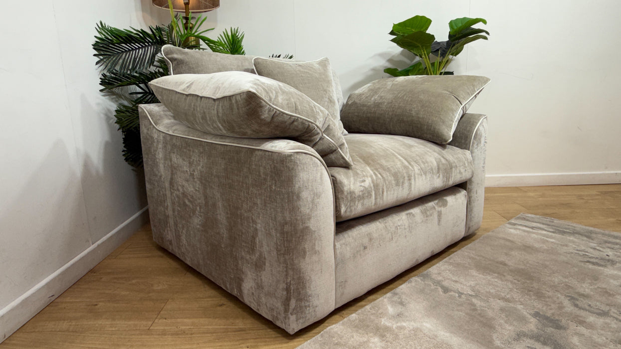 Sofology Georgio Fabric Loveseat Extra Flex Interior in Luxe Chenille Stone Mix