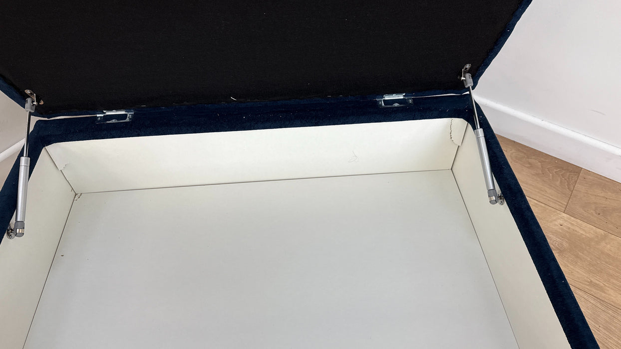 Sofology Ascot Fabric Storage Footstool in Soft Sherpa Navy