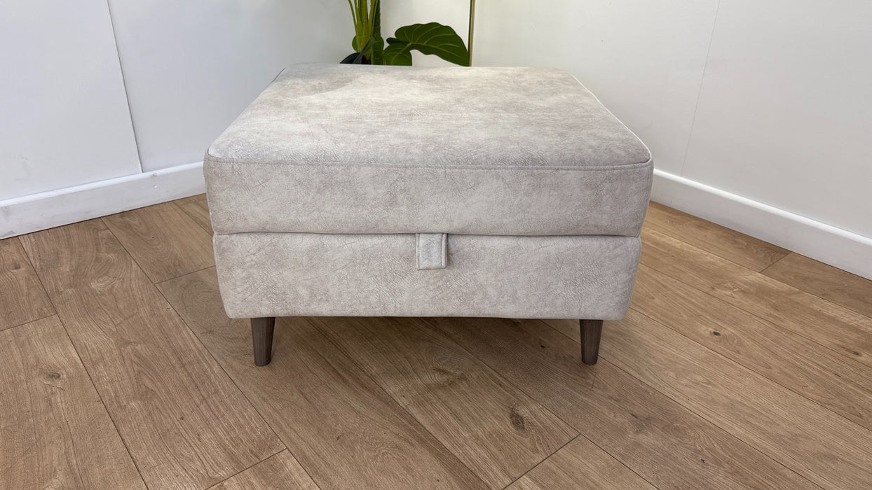 Sofology The Hackney Fabric Storage Footstool Memory Foam in Lifestyle Dapple Fabric Stone