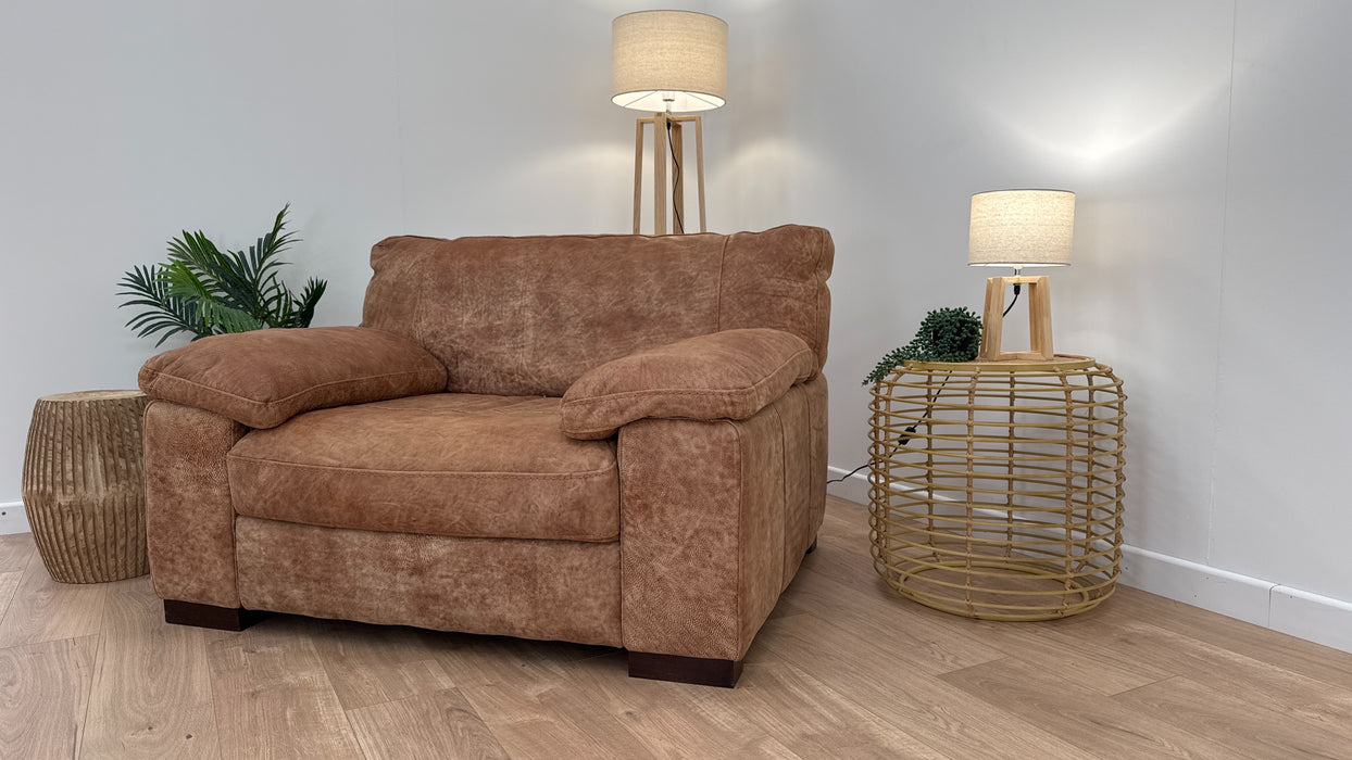 Linara 1.5 Seater - Leather Loveseat - Utah Tan