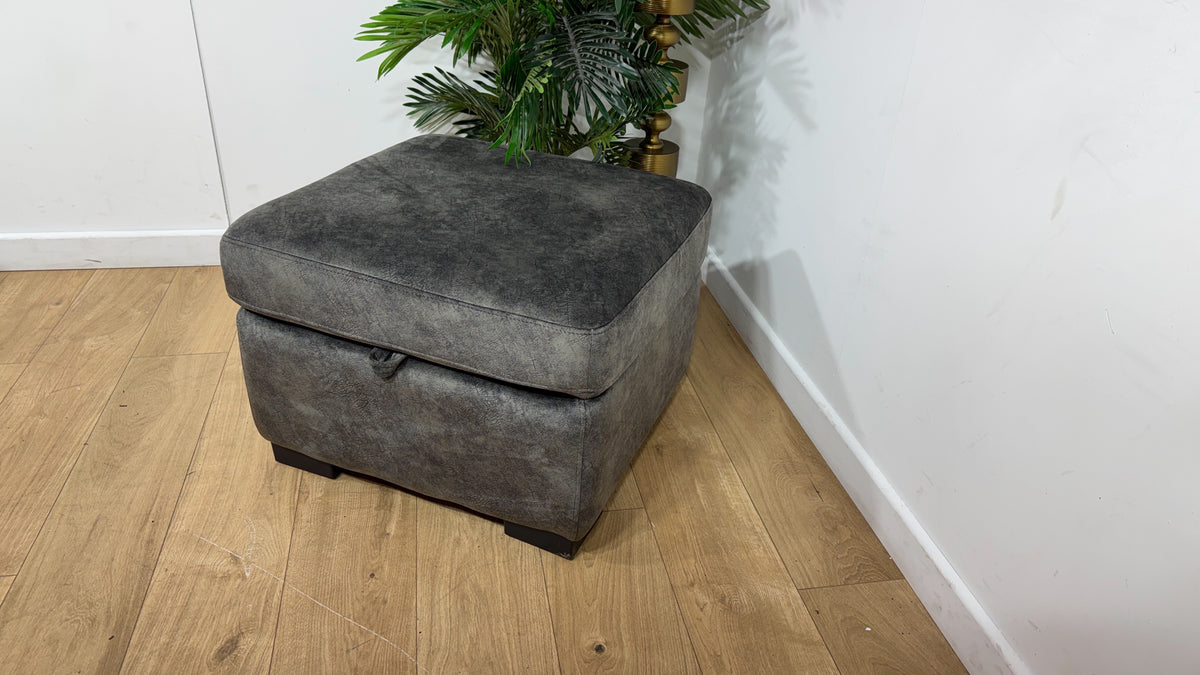 DFS Trek Storage Footstool in Grey — The Sofa Clearance Outlet