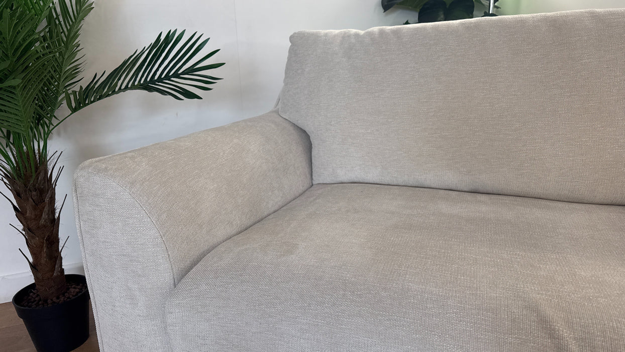 Sofology Mayfair Fabric Loveseat Foam Seats in Linen Look Chenille Mist/Pearl