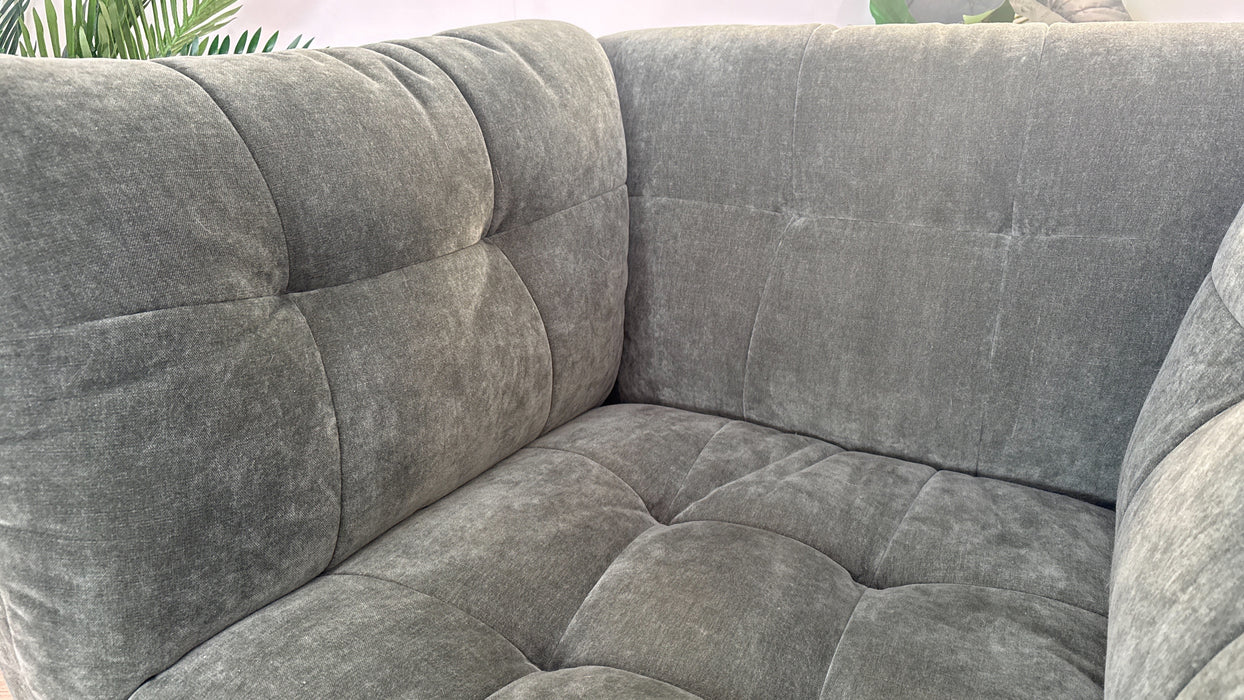 Sofology The Cocoon Fabric Loveseat in Relaxed Chenille Pine