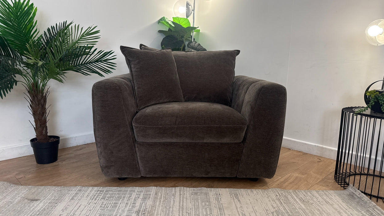 Sofology Fabric Chair in Sample Luxury Deep Pile Chenille Montreal Mole 456