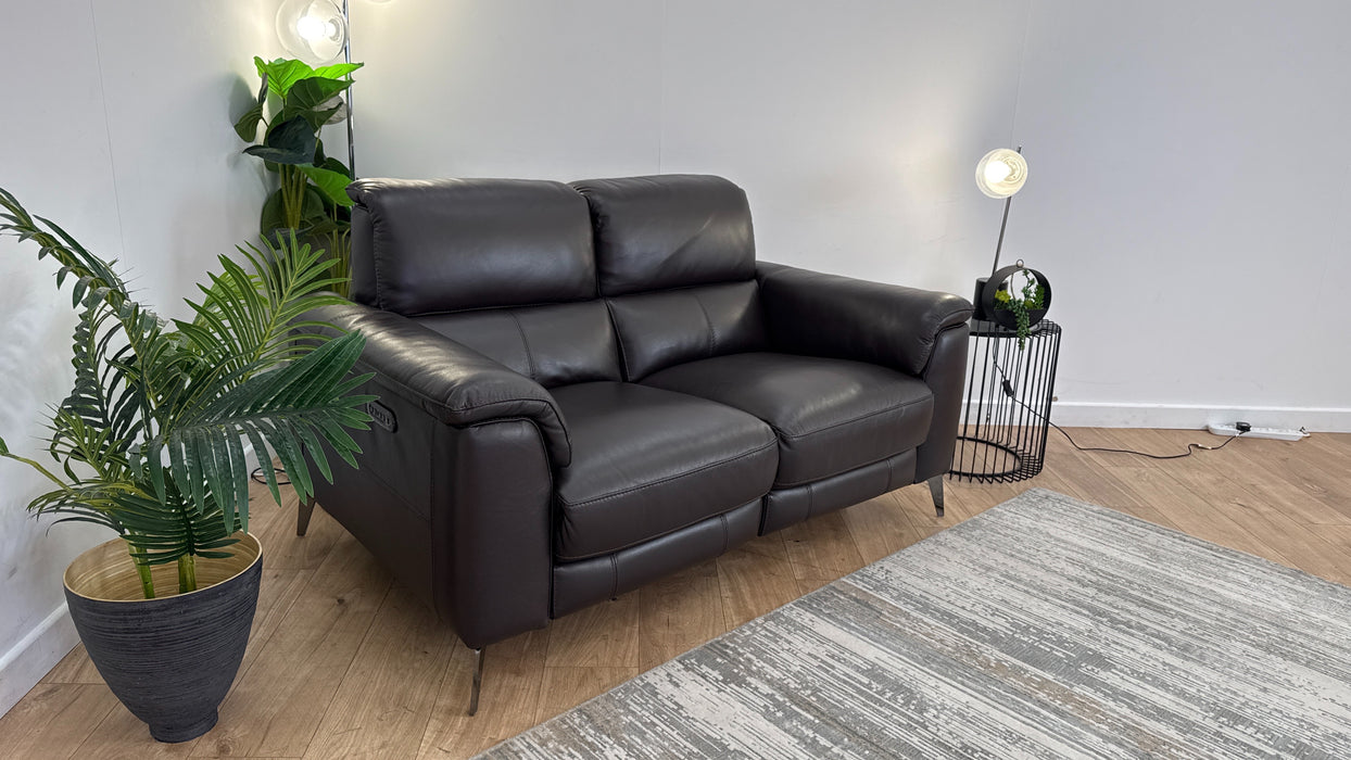 Sofology The Illinois 2 Seater Leather Recliner in Brown