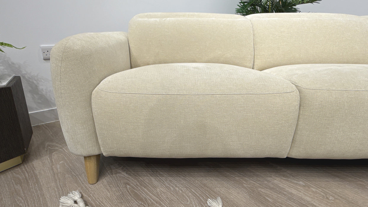 Sofology Larson 4 Seater Asymmetrical Fabric Sofa Single Power Recliner