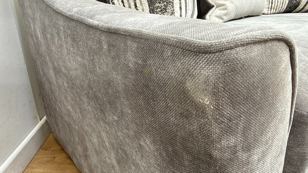 Sofology Holkham Fabric 2 Seater Sofa Bed Zoned Memory Foam Mattress in Fine Textured Chenille Steel Mix