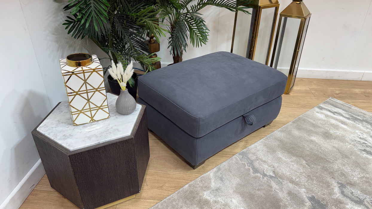 Sofology Sonno Fabric Storage Footstool in Lifestyle Nubuck Feel Steel Grey