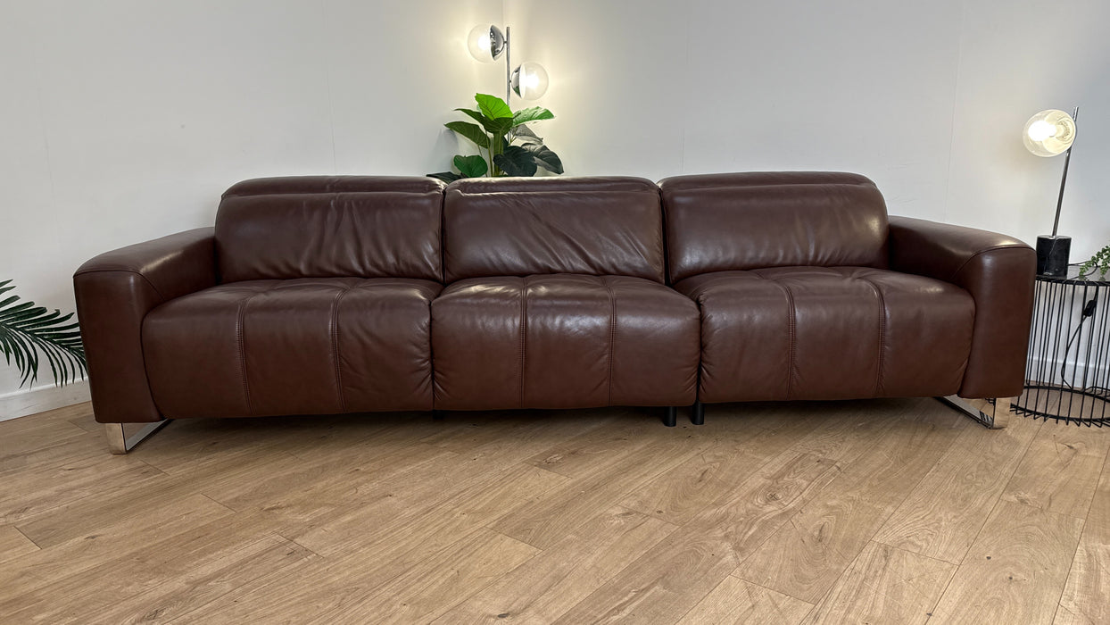Sofology The Marvella 4 Seater Leather Sofa in Trusty Sheen Leather Chocolate