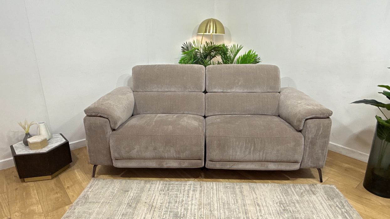 Sofology Fratelli Fabric 2.5 Seater Power Recliner/Headrest in Relaxed Chenille Nutmeg