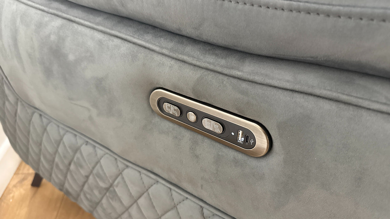 Sofology The Ezra 3 Seater Recliner Sofa in Lifestyle Plush Fabric Lead Grey