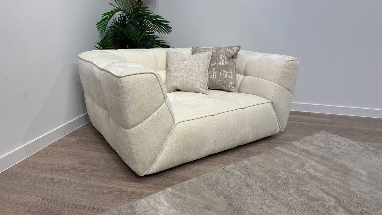 Sofology Moritz Fabric Loveseat in Relaxed Chenille Ivory