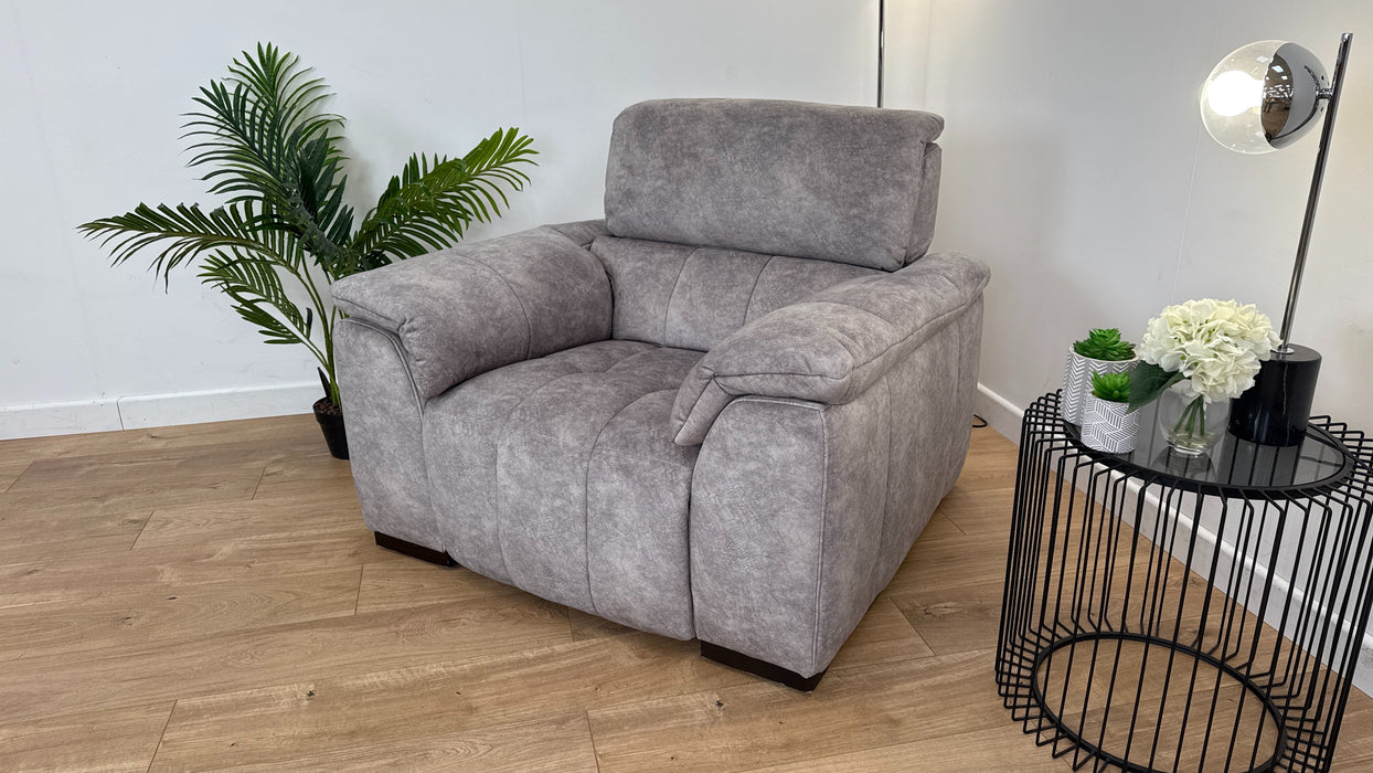 Montebello 1 Seater - Fabric Power Reclining Chair - Grey