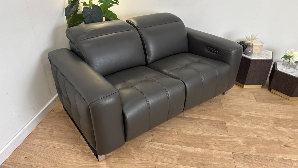 Sofology Marvella Leather Recliner 2 Seater in Charcoal