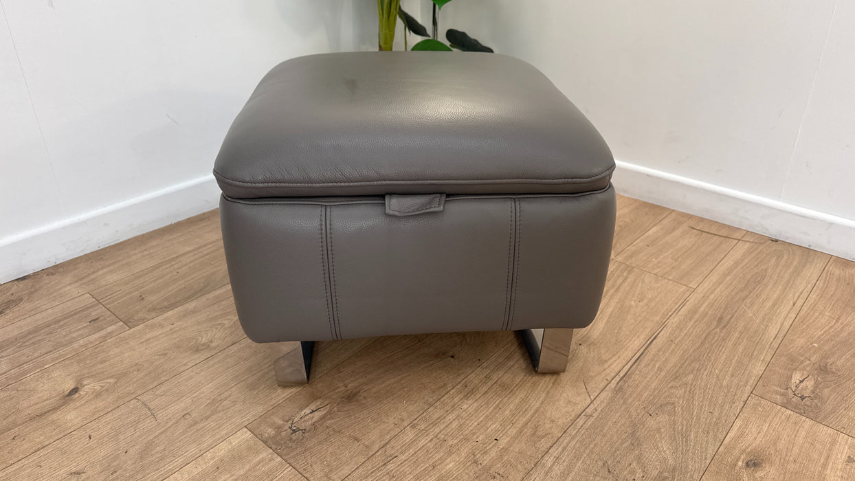 Sofology The Ravello Leather Designer Storage Footstool in Trusty Embossed Elephant