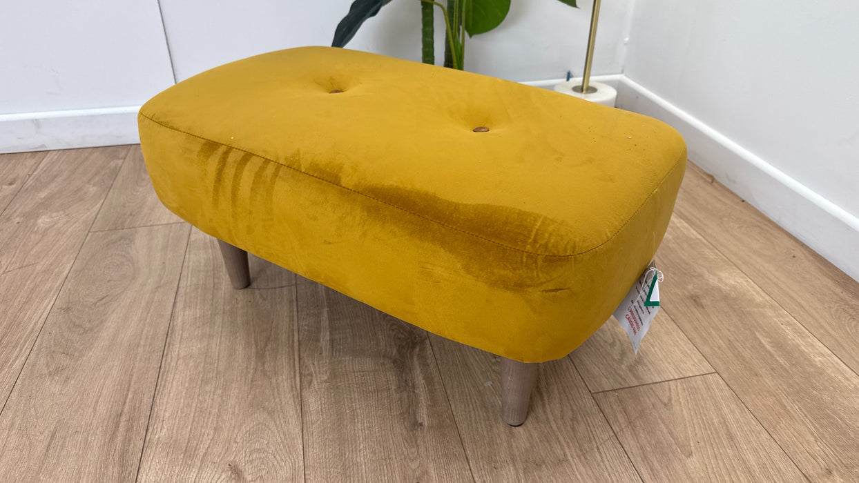 Sofology Islington Fabric Mini Footstool in Sleek Mustard