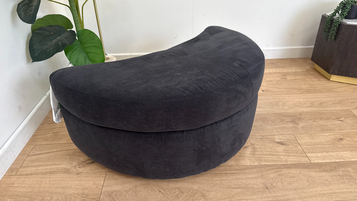 DFS The Freya Fabric Footstool in Dark Blue
