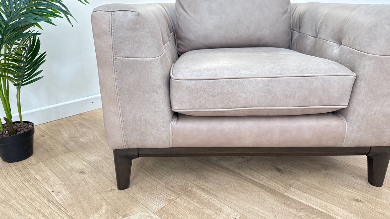 Topham 1 Seater - Leather Chair - Taupe