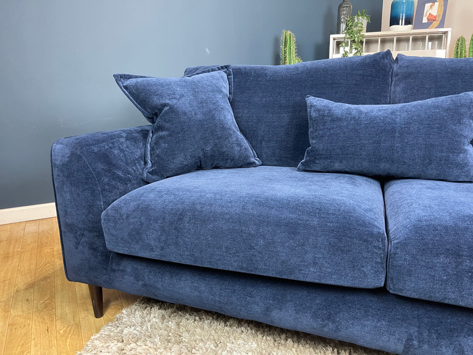 Mayfair 3 Seater - Soft Chenille Navy All Over Fabric (WA2)