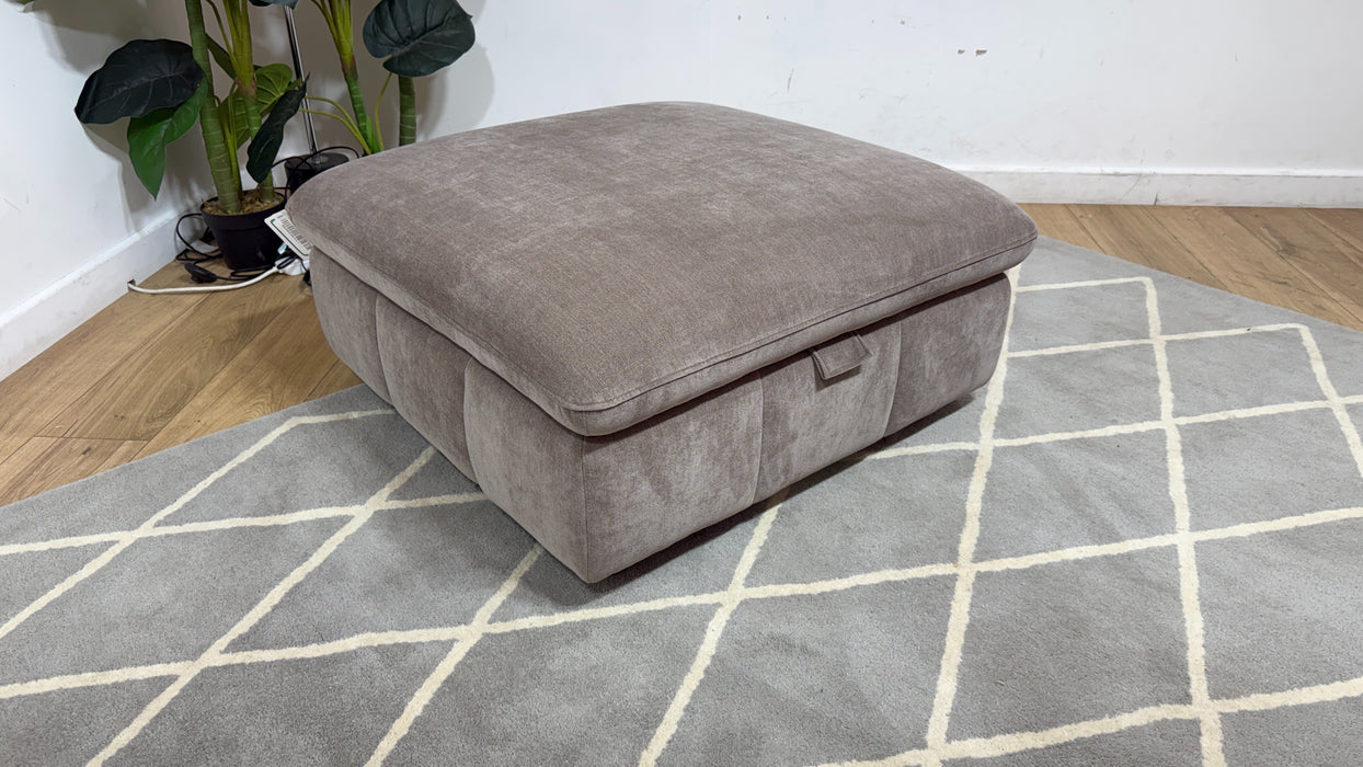 Sofology Empress Fabric Designer Footstool in Relaxed Chenille Nutmeg