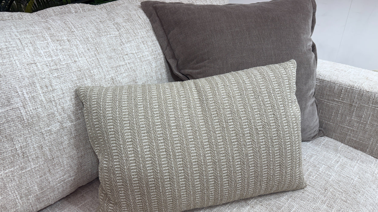 Sofology Cove Fabric Loveseat Light Wood Panel in Artisan Chenille Ecru Mix