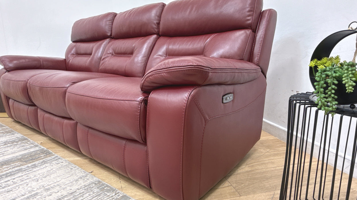 DFS Foster Leather 3 Seater Power Recliner