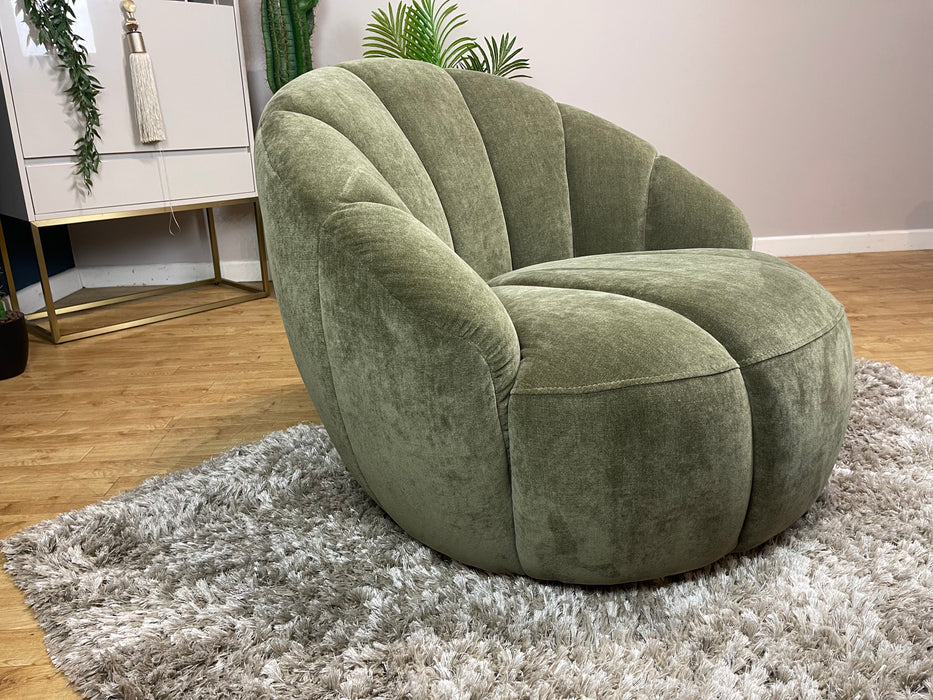 Nobu Fabric Swivel - Relaxed Chenille Olive (WA2)