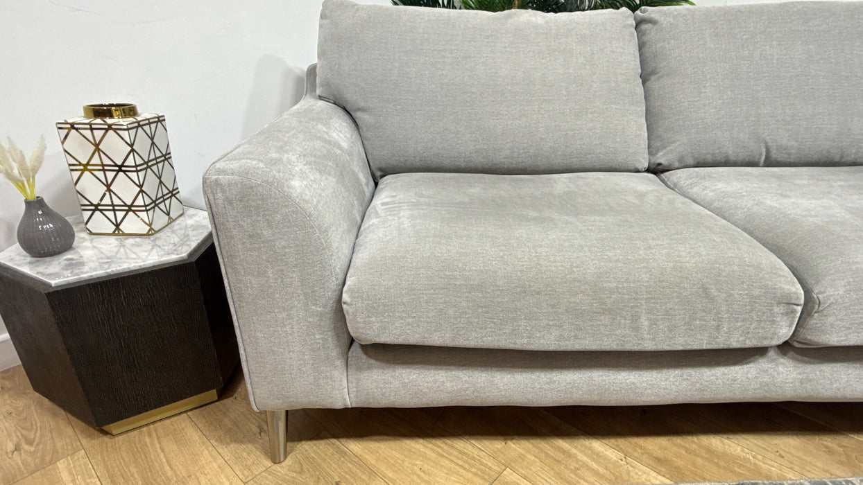 Sofology Mayfair Fabric 3 Seater in Soft Chenille Silver/Silver Mix