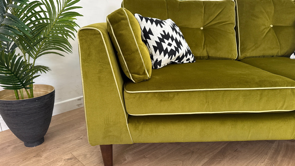 Cricket 3 Seater Sofa - Fabric - Green Velvet Mix