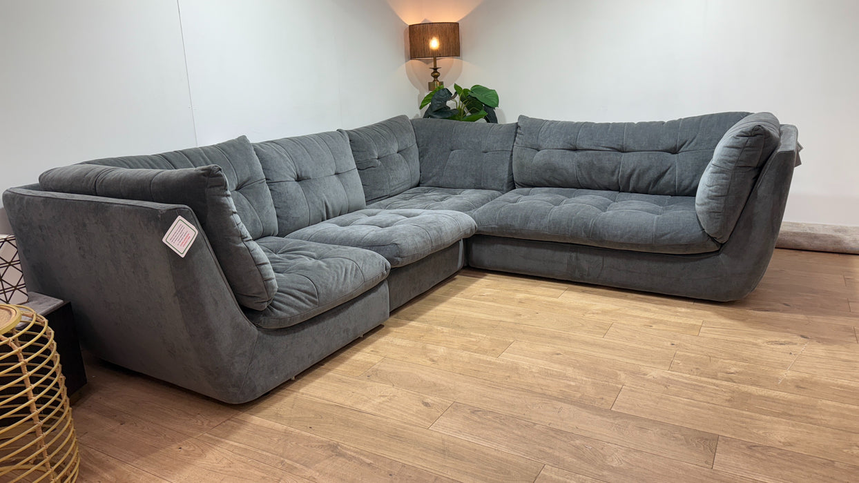 Sofology Cocoon Fabric 3 Corner 2 in Relaxed Chenille Charcoal