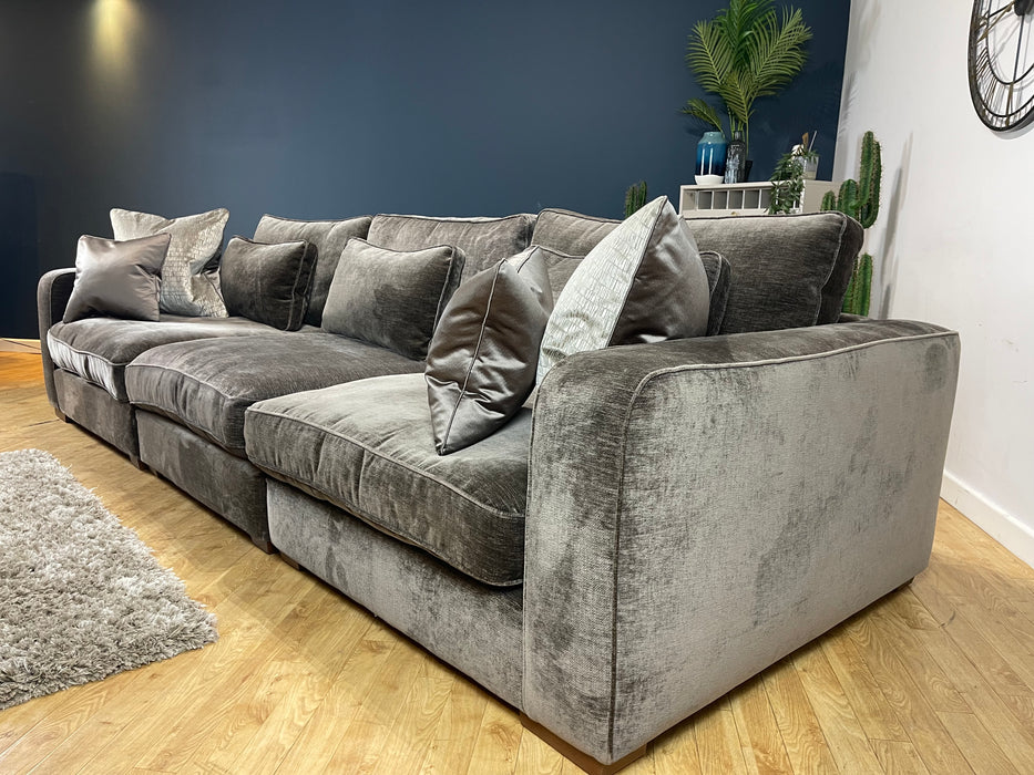 Cavalli 3 Seater Split With Armless Unit Blanik Mushroom Fabric (WA2)