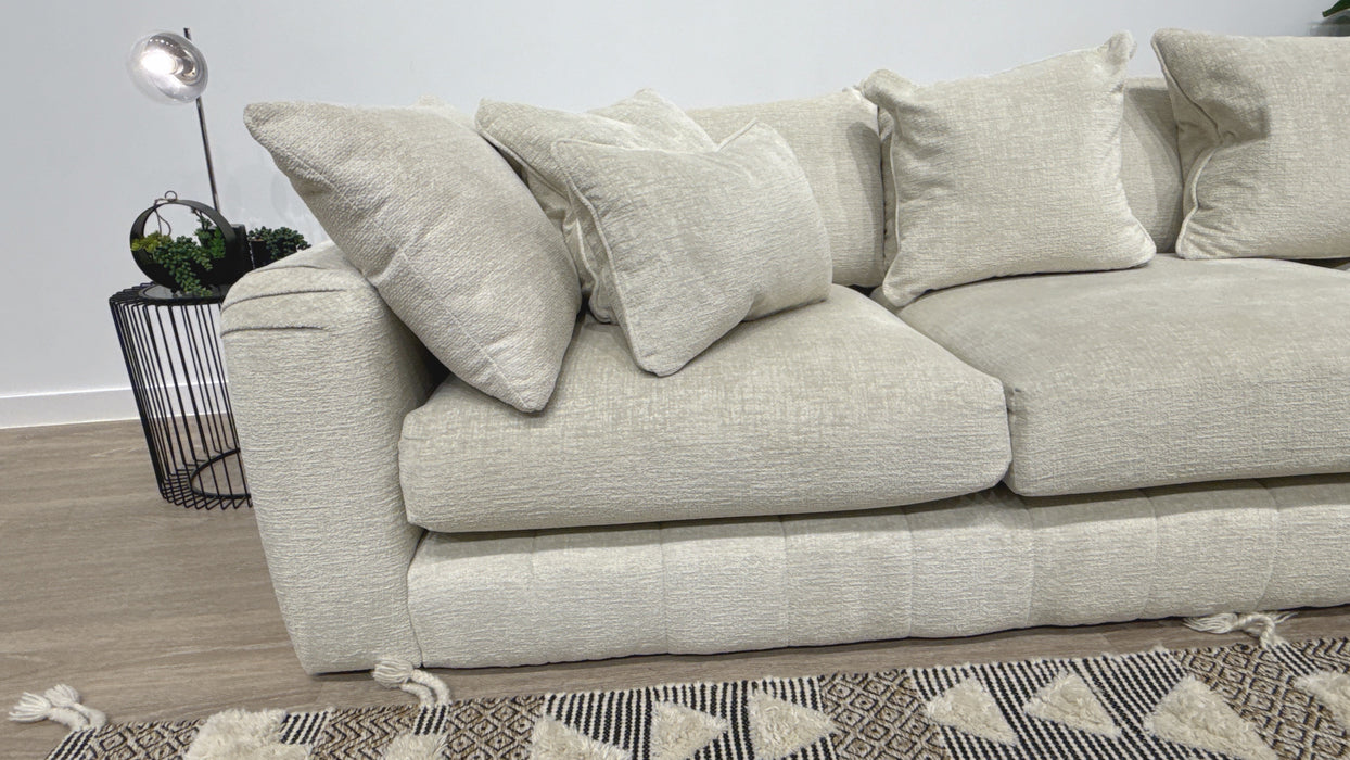 Sofology Westwood 3 Corner 1  Fabric Sofa in Teddy Chenille Mist All Over