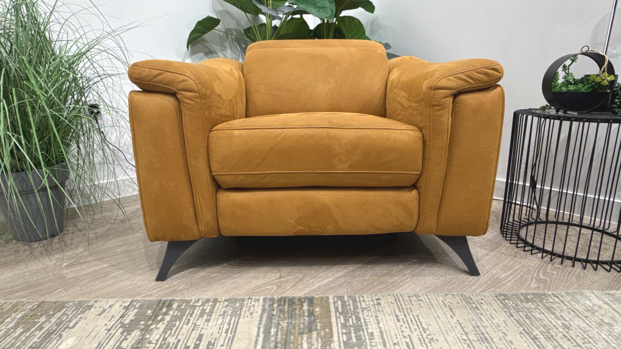 Sofology Ezra Fabric Chair Power Recliner/Headrest Heated Seat in Lifestyle Embossed Tan